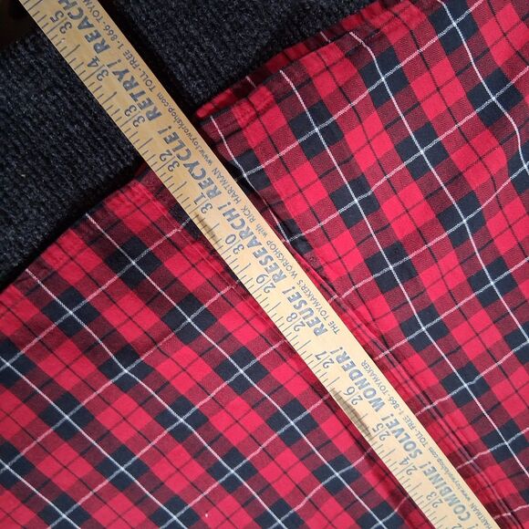 Chaps Shirt Mens 2XL XXL Red Plaid Long Sleeve Button Down Easy Care Casual Flaw - Picture 9 of 14